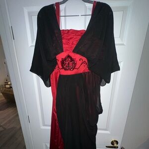 Edwardian Red and Black 1910s Ball Gown, Titanic English Rose Historical Dress